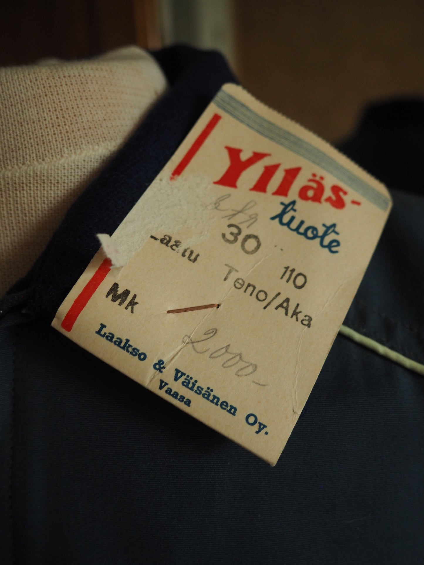 Siniharmaa Ylläs-tuotteen Teno/Aka takki, käyttämätöntä vanhaa varastoa