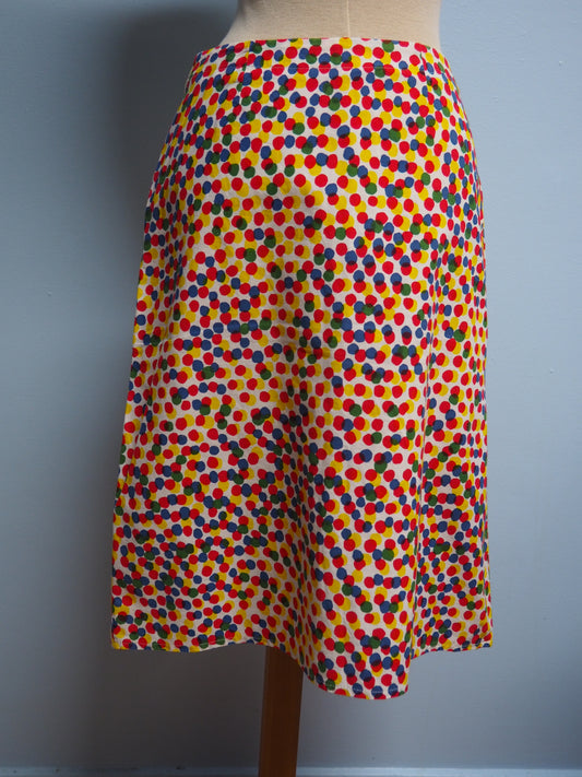 Marimekon monivärinen pallokuvioinen hame