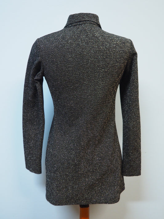 Musta kimalteleva Muoti-Herralan kauluspaita