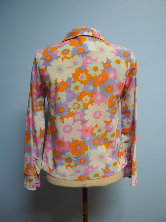 Kukkakuviollinen nylon kauluspaita