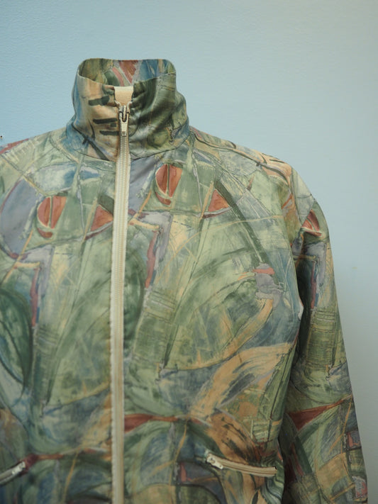 Vihertävä kuviollinen takki