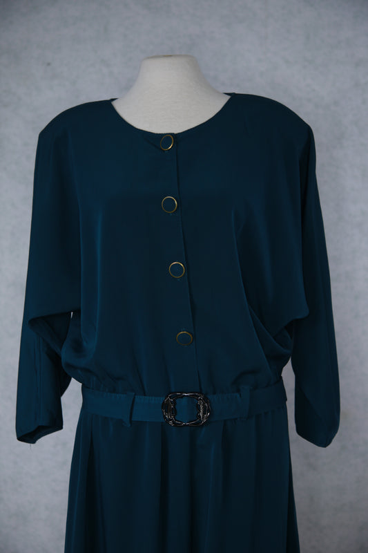 Tummanvihreä pitkähihainen haalari