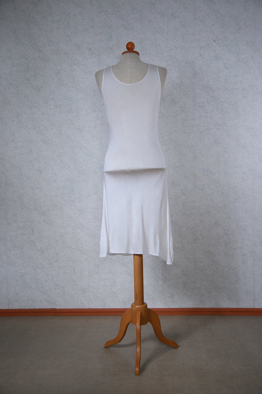 Valkoinen Palmu-Trikoo alusmekko