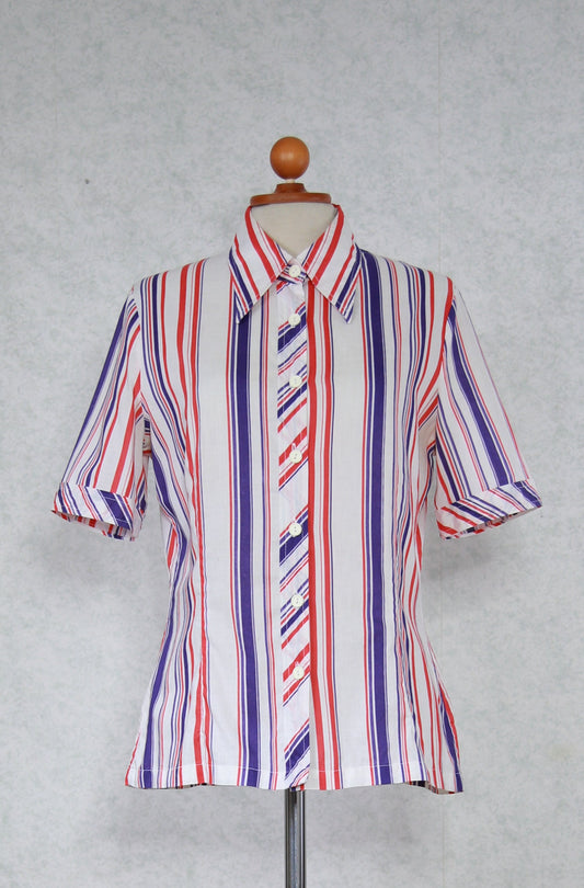 Raidallinen Beat lyhythihainen kauluspaita