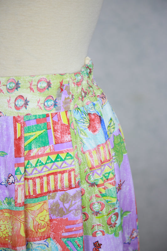 Monivärinen kuviollinen Elton hame