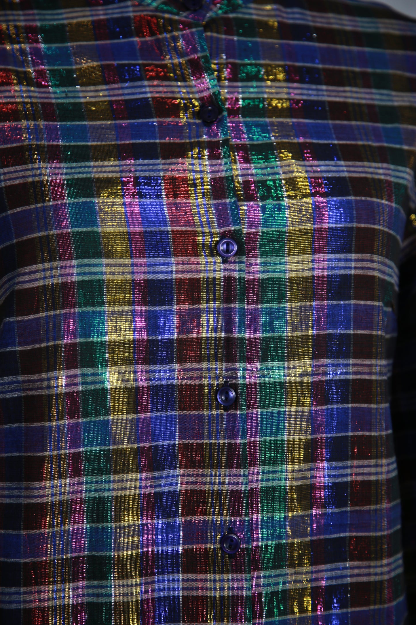 Ruutukuviollinen kimalteleva Sataneule Oy pusero