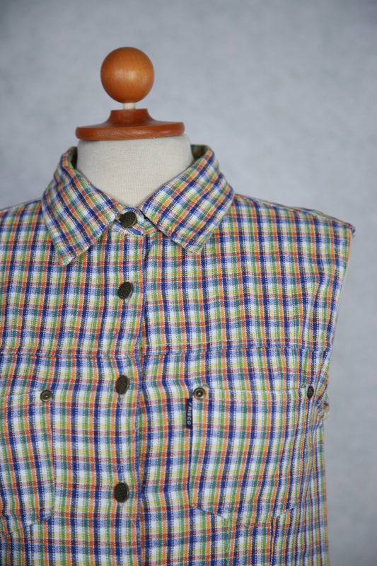 Raidallinen monivärinen Frisco hihaton pusero