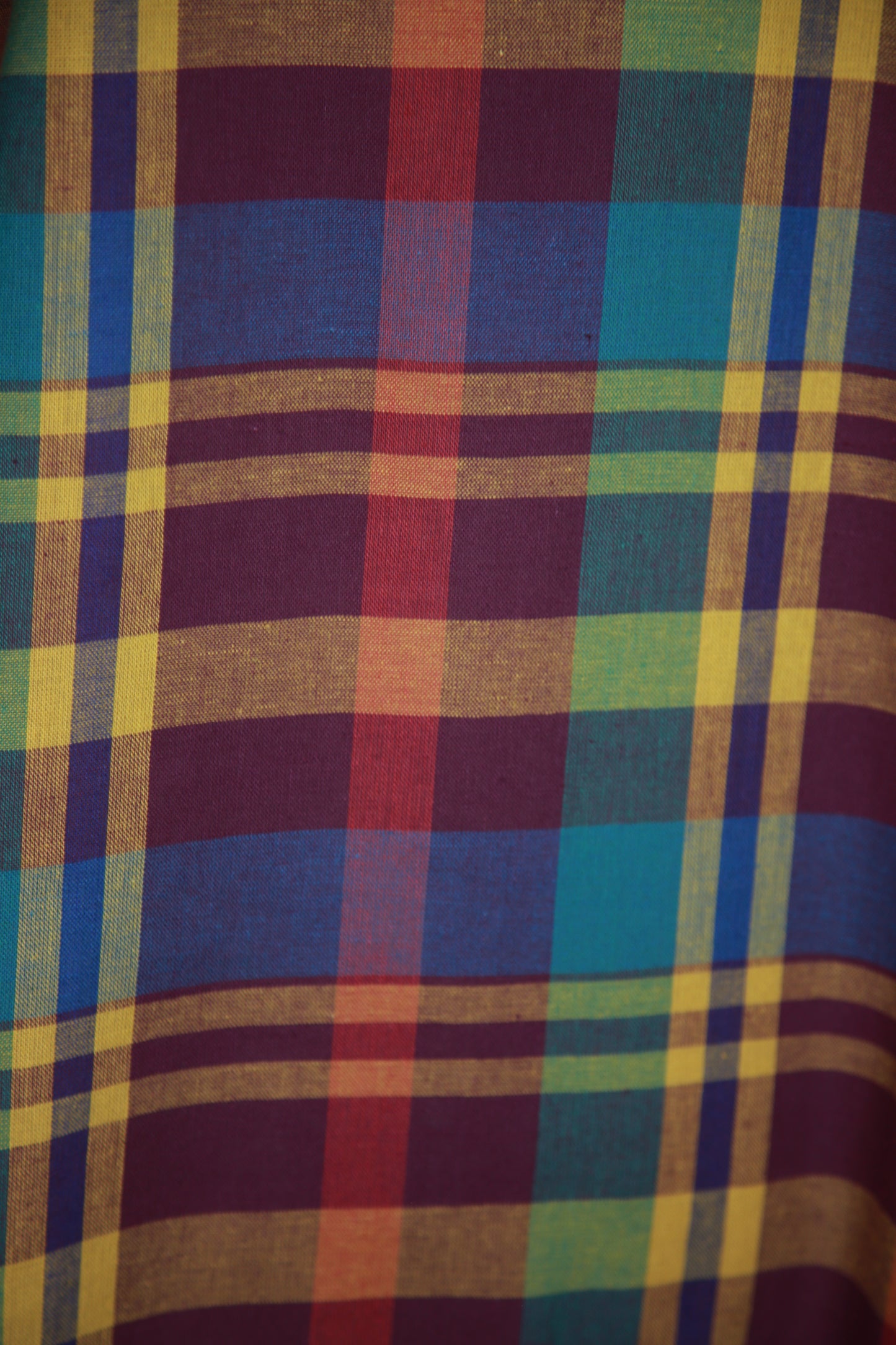 Ruudullinen monivärinen lyhythihainen kauluspaita