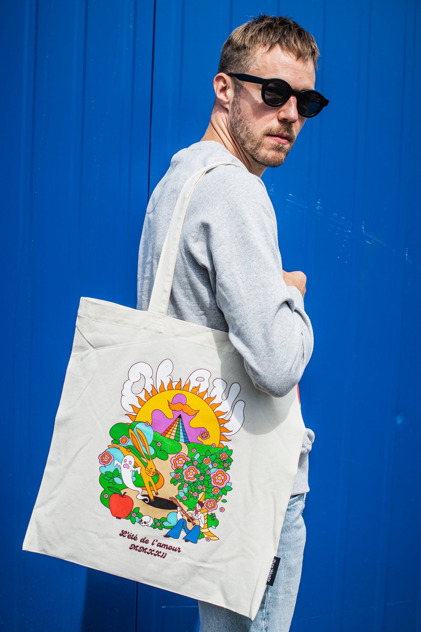Rakkauden kesä kangaskassi luonnonvalkoinen / Olavi Uusivirta merchandise