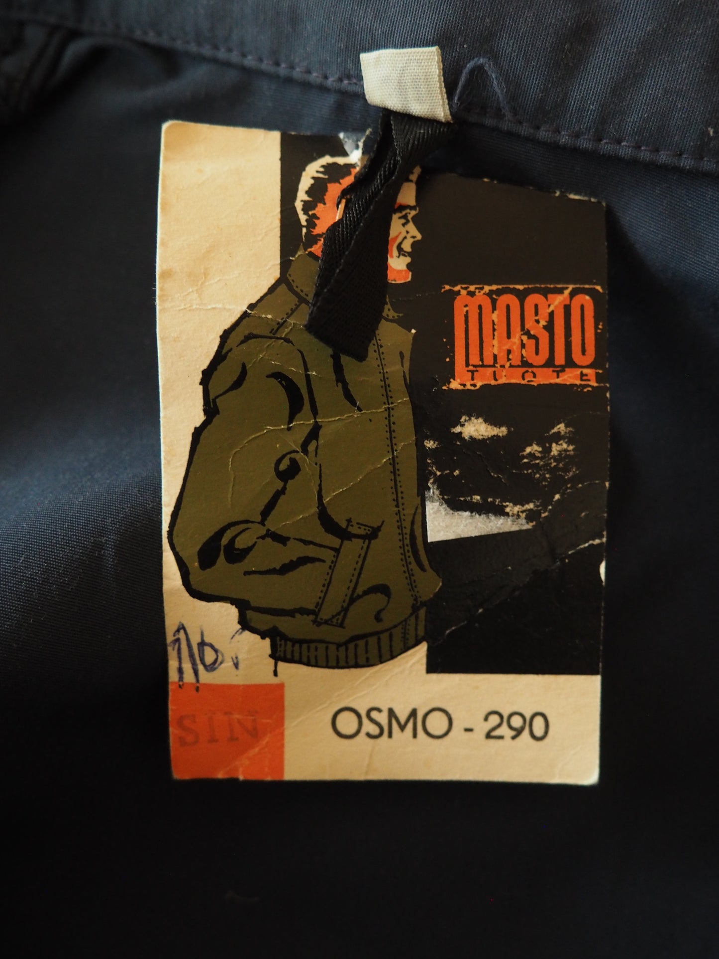 Tummansininen Masto-tuotteen Osmo-takki, käyttämätöntä vanhaa varastoa