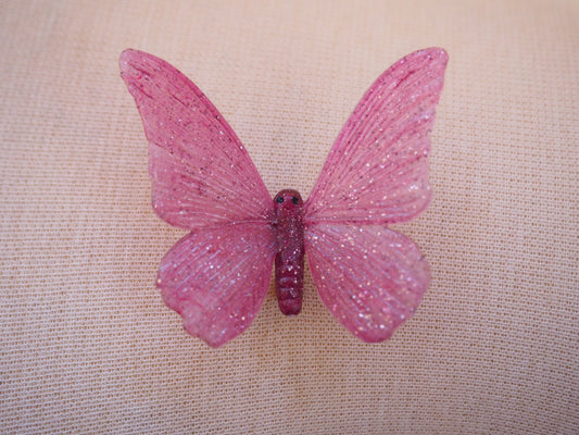 Vaaleanpunainen glitter perhonen rintaneula